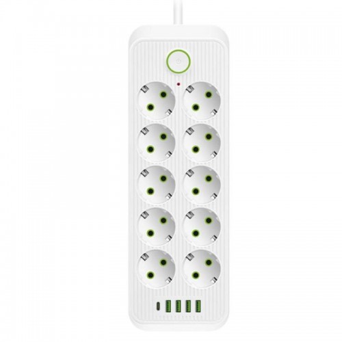 Сетевой фильтр 3м (10×220В+4×USB+1×Type-C) Тк-13, Белый
