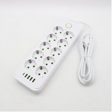 Сетевой фильтр 3м (10×220В+4×USB+1×Type-C) Тк-13, Белый