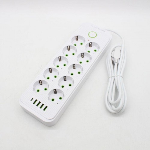 Сетевой фильтр 3м (10×220В+4×USB+1×Type-C) Тк-13, Белый Сетевой фильтр 3м (10×220В+4×USB+1×Type-C) Тк-13, Белый