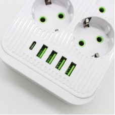 Сетевой фильтр 3м (10×220В+4×USB+1×Type-C) Тк-13, Белый
