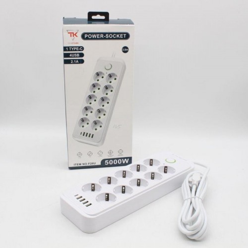 Сетевой фильтр 3м (10×220В+4×USB+1×Type-C) Тк-13, Белый Сетевой фильтр 3м (10×220В+4×USB+1×Type-C) Тк-13, Белый
