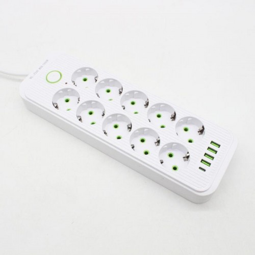 Удлинитель электрический 5м, 10×220В+4×USB+1×Type-C, Тк-15, Белый Удлинитель электрический 5м, 10×220В+4×USB+1×Type-C, Тк-15, Белый