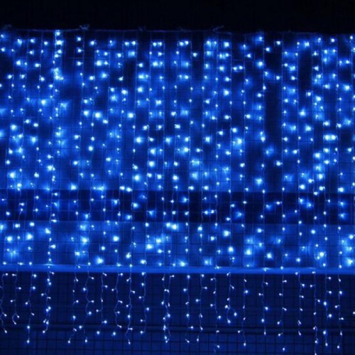 Гирлянда штора от сети, 3х2м, 240LED, G-49, Синий