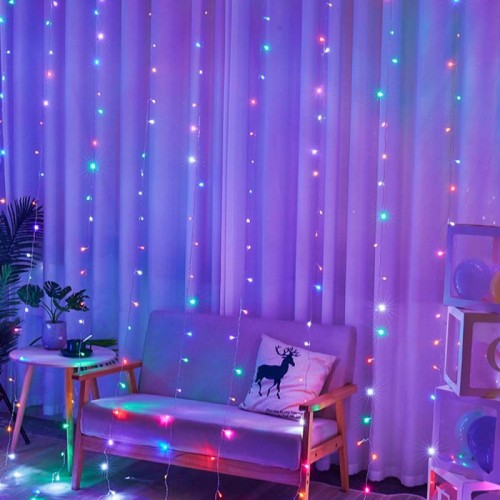 Гирлянда штора от сети, 3х2м, 240LED, G-49, Разноцветный
