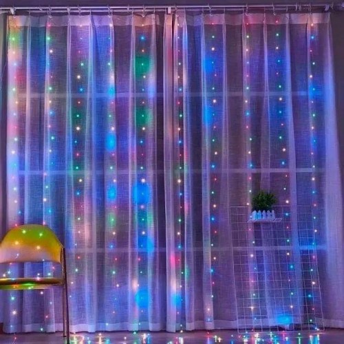 Гирлянда штора от сети, 3х2м, 240LED, G-49, Разноцветный