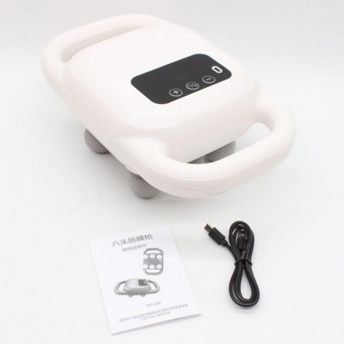 Перкусійний масажер для тіла 6 головок, 9 режимів, USB, YM-K60
