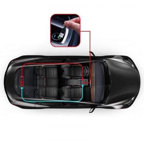 Гибкая LED панель для авто (34х10см) + пульт, с Bluetooth, от USB