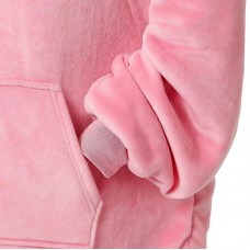 Плед толстовка HUGGLE HOODIE з капюшоном 100х80см рожева