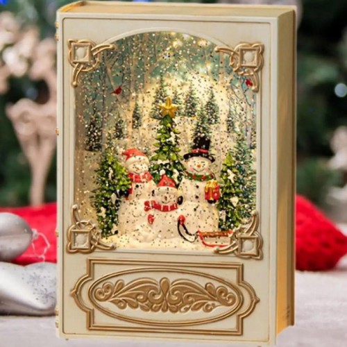 Музыкальный ночник новогодний Рождественская книга 19,1×13,2см, от USB, WDL-24023А