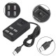 Розгалужувач USB на 4 порти, Чорний USB 2.0, P-1601