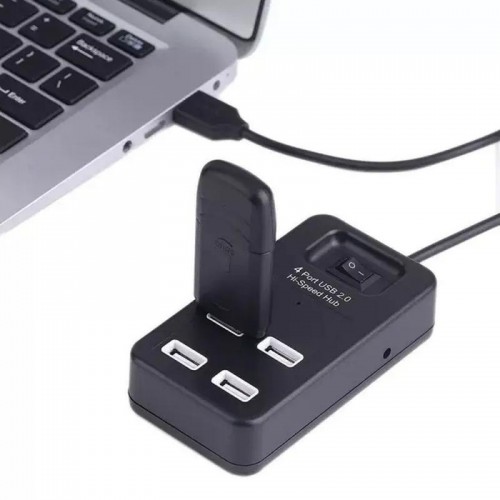 Розгалужувач USB на 4 порти, Чорний USB 2.0, P-1601 Розгалужувач USB на 4 порти, Чорний USB 2.0, P-1601
