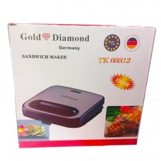 Сендвічниця бутербродниця 1200Вт, Gold Diamond TK 08812