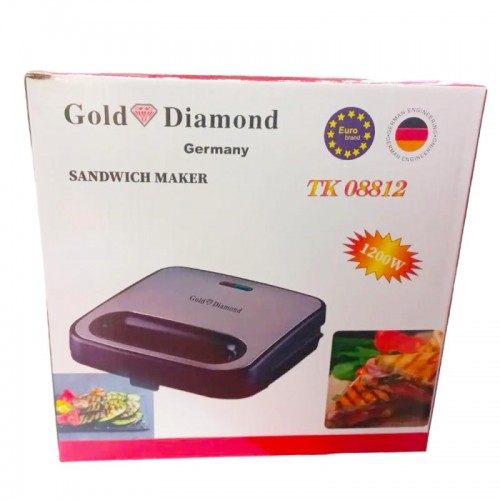 Сэндвичница бутербродница 1200Вт, Gold Diamond TK 08812