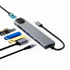 USB-C хаб 8 в 1 з HDMI 4K, Ethernet та зарядкою 87Вт