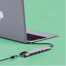 USB-C хаб 8 в 1 з HDMI 4K, Ethernet та зарядкою 87Вт