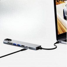 USB-C хаб 8 в 1 з HDMI 4K, Ethernet та зарядкою 87Вт