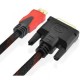 Мультимедійний кабель HDMI-DVI (1,5м), у тканинній обмотці