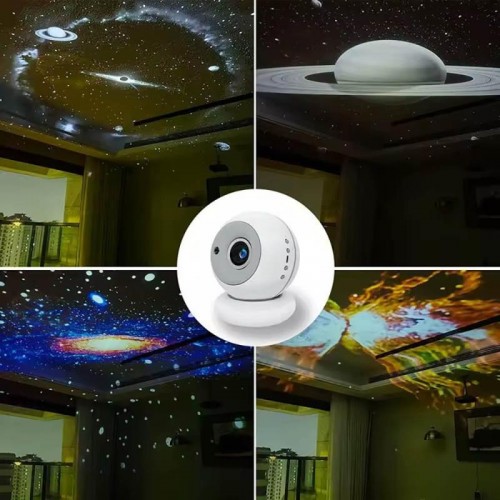 Проектор зоряного неба з обертанням на 360 °, 7 слайдів, від USB