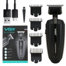 Аккумуляторная машинка для стрижки волос, 4 насадки, USB, VGR-952