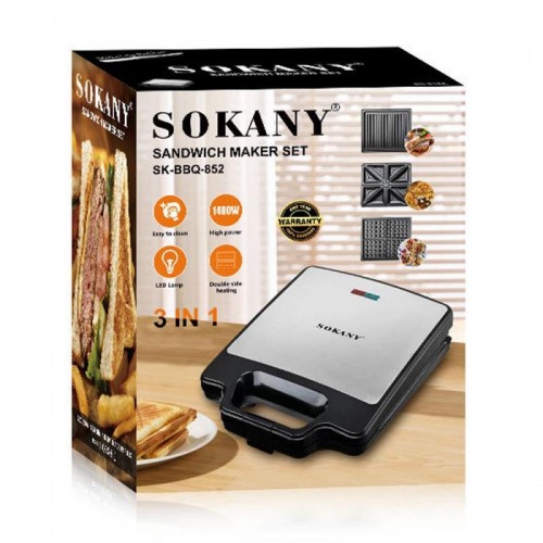Электрическая сэндвичница 3в1, 1400 Вт, SK-BBQ-852
