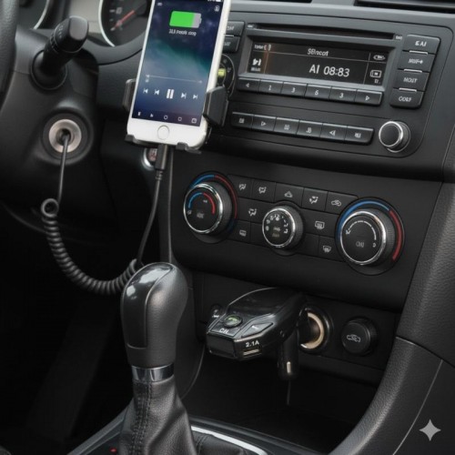 Автомобільний FM-трансмітер, 2хUSB, AUX, microSD, PERVOI CTC-736