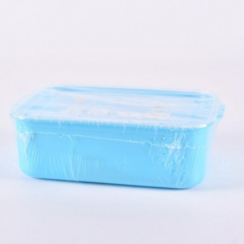 Ланч-бокс с ложкой, 20х14х7см, Голубой