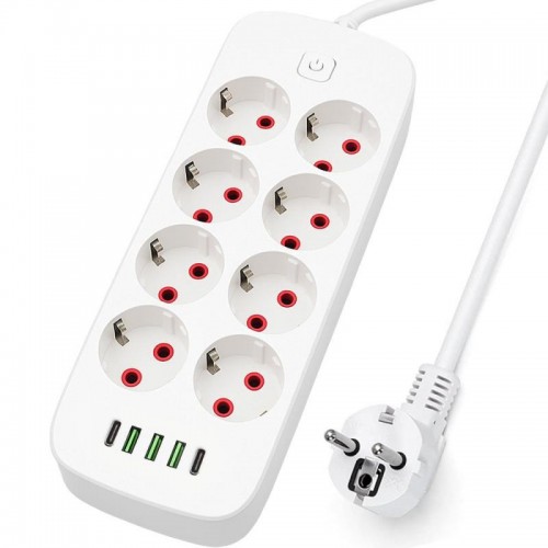Мережевий фільтр 3м, 2500Вт (8 розеток, 3хUSB, 2хType-C)