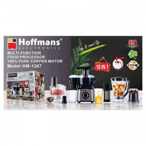 Кухонний комбайн 10в1 від мережі, 1200Вт, Hoffmans HM-1267 Кухонний комбайн 10в1 від мережі, 1200Вт, Hoffmans HM-1267