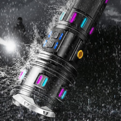 Ручний ліхтар акумуляторний + 5 фільтрів, Zoom, 4х18650, PM60-TG