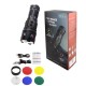 Ручний ліхтар акумуляторний + 5 фільтрів, Zoom, 4х18650, PM60-TG