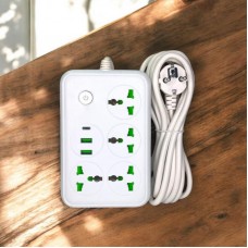 Мережевий фільтр 2м, 2500Вт (4х220В+2хUSB+1хType-C), T60