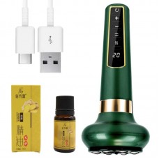 Вакуумный массажер антицеллюлитный, 12 режимов, с USB, Зеленый