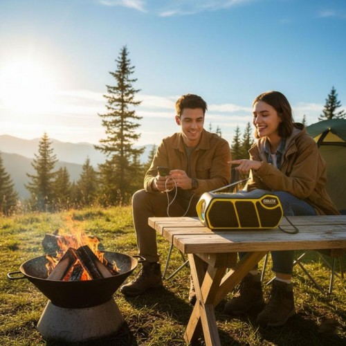 Портативна сонячна станція з повербанком 7 Вт, 1500 mAh, GD-LITE-11, Жовтий