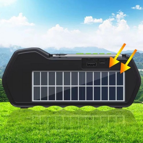 Портативна сонячна станція з повербанком 7 Вт, 1500 mAh, GD-LITE-11, Жовтий