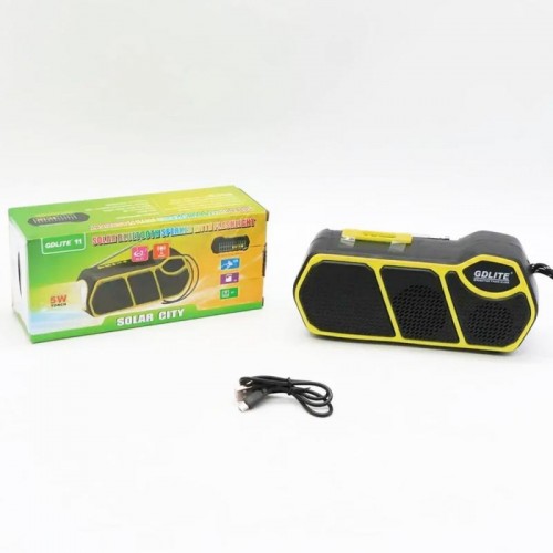 Портативна сонячна станція з повербанком 7 Вт, 1500 mAh, GD-LITE-11, Жовтий