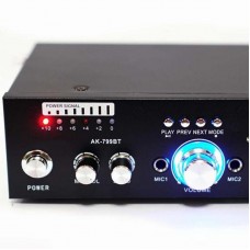 Підсилювач потужності звуку AMP 799 BT з MP3, FM і Bluetooth