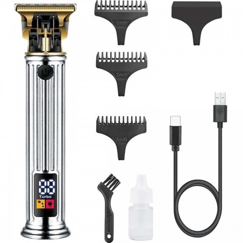 Аккумуляторная машинка для стрижки волос, USB, SK-16019, Серебряный