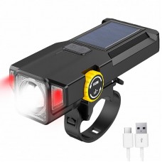 Велосипедный фонарь на солнечной батарее X17 водонепроницаемый 30 Вт с LED диодами