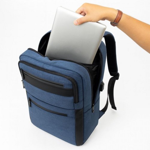 Рюкзак для ноутбука з USB, 16, 42x28x16 см, BAG BG-40, Синій
