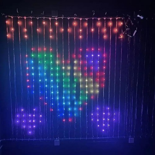 Смарт гірлянда штора від USB, 3x2м, 400 LED, з пультом, Різнокольорова Смарт гірлянда штора від USB, 3x2м, 400 LED, з пультом, Різнокольорова