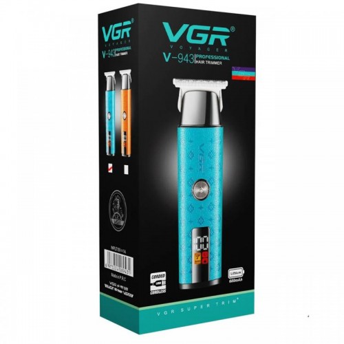 Аккумуляторный триммер для стрижки + 3 насадки, VGR V-943, Синий Аккумуляторный триммер для стрижки + 3 насадки, VGR V-943, Синий
