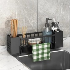Кухонний органайзер-сушарка для посуду 30х15х10 см LY-951 чорний