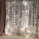 Гірлянда штора від мережі (2,5 х1, 5 м) 240 LED прозорий шнур Біла