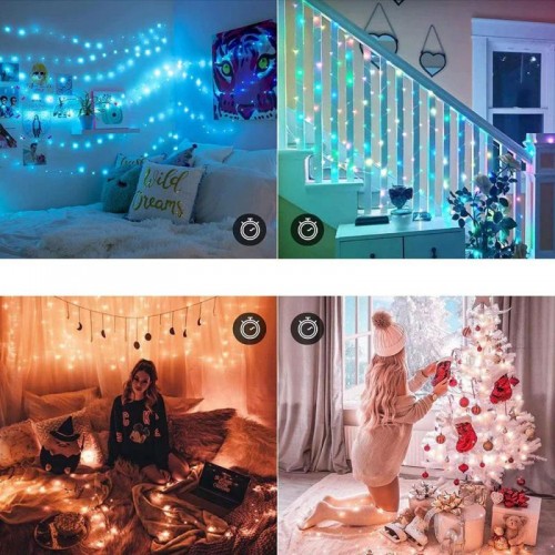 Розумна гірлянда 10м, USB, Bluetooth Xmas Lights 100LED RGB