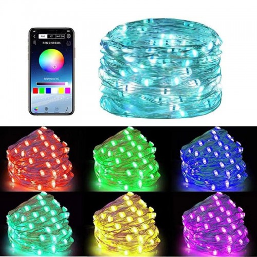 Розумна гірлянда 10м, USB, Bluetooth Xmas Lights 100LED RGB