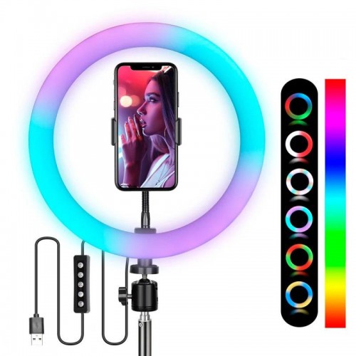Кільцева лампа RGB 30 см, від USB, RD-12