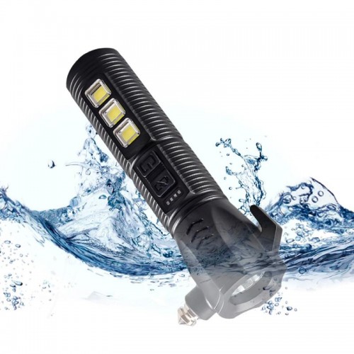 Автомобільний аварійний ліхтарик зі склобоєм та USB, COB-LED, 22018