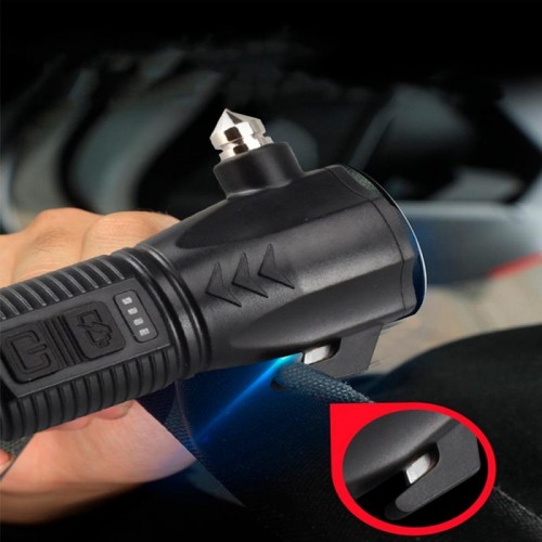 Автомобільний аварійний ліхтарик зі склобоєм та USB, COB-LED, 22018