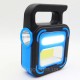 Ручний ліхтар USB із сонячною панеллю та повербанком, 1200мАч, COB+LED, JD-925, Синій