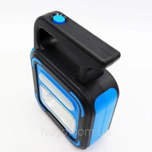 Ручний ліхтар USB із сонячною панеллю та повербанком, 1200мАч, COB+LED, JD-925, Синій Ручний ліхтар USB із сонячною панеллю та повербанком, 1200мАч, COB+LED, JD-925, Синій